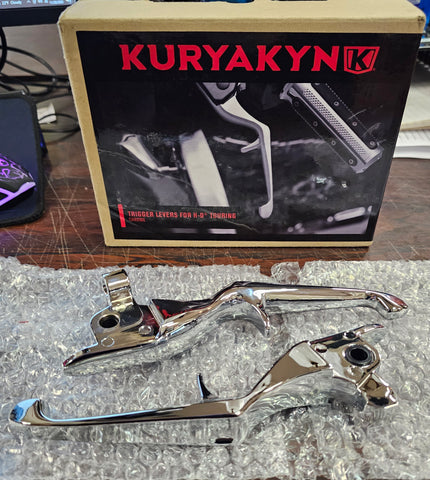 Kuryakyn Trigger Lever Set Chrome Harley Touring FLH 2017^ Street Tri Glide King