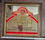 Ic Golden Lager Iron City Beer Mirror sign Bar Room Tavern Breweriana Pgh