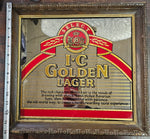 Ic Golden Lager Iron City Beer Mirror sign Bar Room Tavern Breweriana Pgh