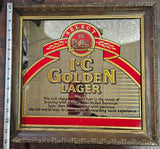 Ic Golden Lager Iron City Beer Mirror sign Bar Room Tavern Breweriana Pgh