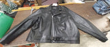 Highway Hawks Mens Black Leather Zip Up Motorcycle Riding Jacket Size 58 6XL