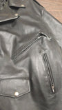 Highway Hawks Mens Black Leather Zip Up Motorcycle Riding Jacket Size 58 6XL