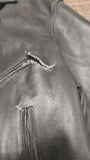 Highway Hawks Mens Black Leather Zip Up Motorcycle Riding Jacket Size 58 6XL