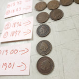 VTG Antique 1890-1909 Lot of 28 Indian Head Penny Collection Various Conditions