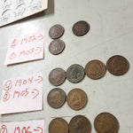 VTG Antique 1890-1909 Lot of 28 Indian Head Penny Collection Various Conditions