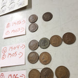 VTG Antique 1890-1909 Lot of 28 Indian Head Penny Collection Various Conditions
