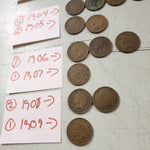 VTG Antique 1890-1909 Lot of 28 Indian Head Penny Collection Various Conditions