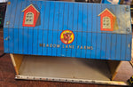 VINTAGE TIN LITHO MEADOW LANE FARMS BARN TOY OHIO ART 1950'S PLAY FARM FARMER