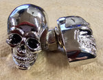New Chrome Skull Bolts License Plate Decorative Metal Harley Motorcycle Auto PR!