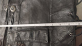 XXL OEM Harley Leather Vest Conchos lace Chain Biker Liner Factory 90's Vtg