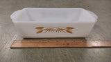 2 VTG Fire King 1 & 1 1/2 Quart Casserole Dishes Golden Wheat Bake Wear Dish
