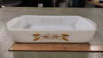 2 VTG Fire King 1 & 1 1/2 Quart Casserole Dishes Golden Wheat Bake Wear Dish