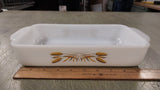 2 VTG Fire King 1 & 1 1/2 Quart Casserole Dishes Golden Wheat Bake Wear Dish