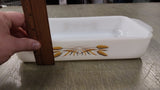 2 VTG Fire King 1 & 1 1/2 Quart Casserole Dishes Golden Wheat Bake Wear Dish