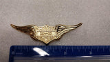 Small Harley Gold Eagle Wings Emblem NOS Battery Cover Sissybar Bar Shield Vtg