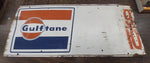 Vtg Gulftane Metal Gasoline Pump Sign Rectangle 35x16 Oil Company Advertisemen