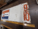 Vtg Gulftane Metal Gasoline Pump Sign Rectangle 35x16 Oil Company Advertisemen