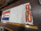 Vtg Gulftane Metal Gasoline Pump Sign Rectangle 35x16 Oil Company Advertisemen