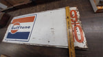 Vtg Gulftane Metal Gasoline Pump Sign Rectangle 35x16 Oil Company Advertisemen
