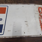 Vtg Gulftane Metal Gasoline Pump Sign Rectangle 35x16 Oil Company Advertisemen
