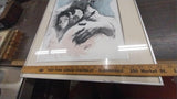 Vtg Sandu Liberman Precious Child w/ Grandfather Lithograph Glass Frame 30x24