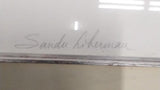Vtg Sandu Liberman Precious Child w/ Grandfather Lithograph Glass Frame 30x24