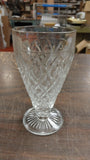 Vintage Diamond Thumbprint Clear Glass Hazel Atlas Vase Goblet 6"