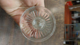 Vintage Diamond Thumbprint Clear Glass Hazel Atlas Vase Goblet 6"