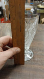 Vintage Diamond Thumbprint Clear Glass Hazel Atlas Vase Goblet 6"
