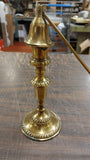 6" Brass Candle Holder Antique w/ 12" Bell Snuffer Candlestick Decor