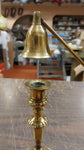 6" Brass Candle Holder Antique w/ 12" Bell Snuffer Candlestick Decor
