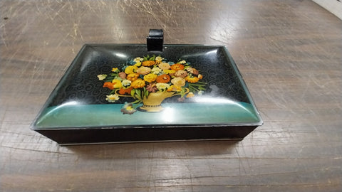 Vintage Decoware Metal Tin Butler Crumb Catcher Mid-Century Floral Collectible