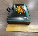 Vintage Decoware Metal Tin Butler Crumb Catcher Mid-Century Floral Collectible