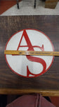 Armco Round Red White AS Logo AK Steel Cast Aluminum Sign Butler Pennsylvania