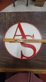Armco Round Red White AS Logo AK Steel Cast Aluminum Sign Butler Pennsylvania