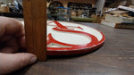 Armco Round Red White AS Logo AK Steel Cast Aluminum Sign Butler Pennsylvania