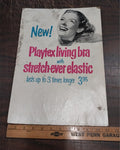 1961 Vintage 16x11 Cardboard Poster Women Playtex Living Bra Advertisement Latex