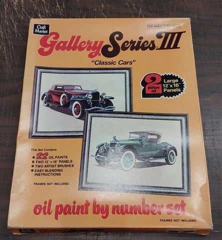 Vtg Craft Masters Gallery Series lll 12136 Classic Cars 1976 General Mills Paint