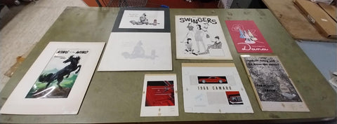 Vtg Lot 5 Art School Painting Drawing Camaro Horse Colognes Swinger Picture1968