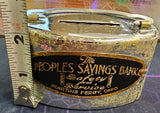 VTG Oval Peoples Savings Bank Martins Ferry Ohio Collectible Still Coin Bank