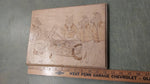Handmade Wood Picture Engraved Harley Softail Hog biker Art Vtg Collectible Chop