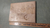 Handmade Wood Picture Engraved Harley Softail Hog biker Art Vtg Collectible Chop