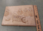 Handmade Wood Picture Engraved Harley Softail Hog biker Art Vtg Collectible Chop