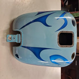 Harley Heritage Softail 2000-2004? Baby Blue Fuel Tank Blue Flames Custom Paint