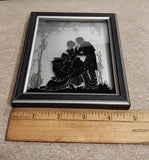 Vintage Sweethearts Reverse Painted Framed Picture Patented 1933 Brooklyn NY