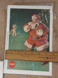 3 Vtg Coca Cola Advertisement Christmas Santa Pop-up 1961 1956 Season Greeting