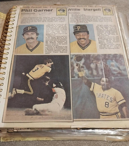 Vtg Handmade Scrapbook Photo Album Pirates Steelers Willie Stargell Newspaper