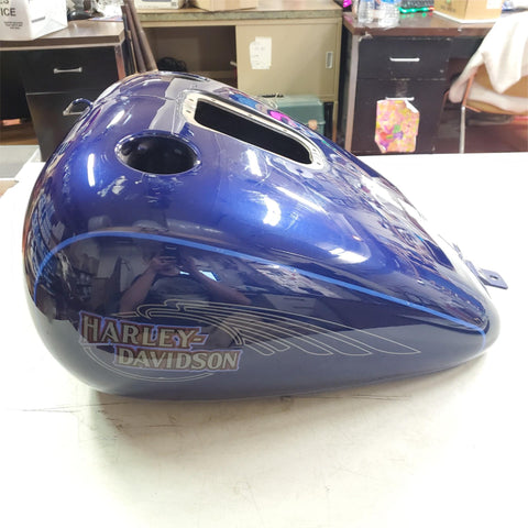 Harley 5 GALLON Elwood Blue Sunglo?? 2008-2010 HERITAGE SOFTAIL FATBOY Fuel Tank