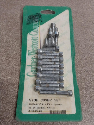 Chrome Side Cover Primary Cam Bolt Set 1970-1985 FLH FX 4 Speeds Shovel Harley
