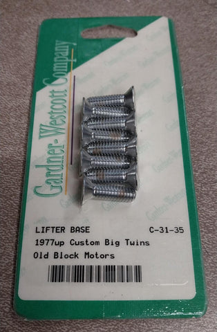 Chrome Lifter Base Screws 1977^ Custom Big Twins Old Block Motors Harley NOS